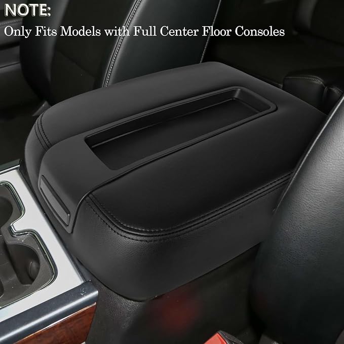 LCWRGS Center Console Lid Black Armrest Cover Replacement for 2007-2014 Chevy Silverado/Tahoe/Suburban/Avalanche | GMC Sierra/Yukon/Yukon XL, Replaces 15217111