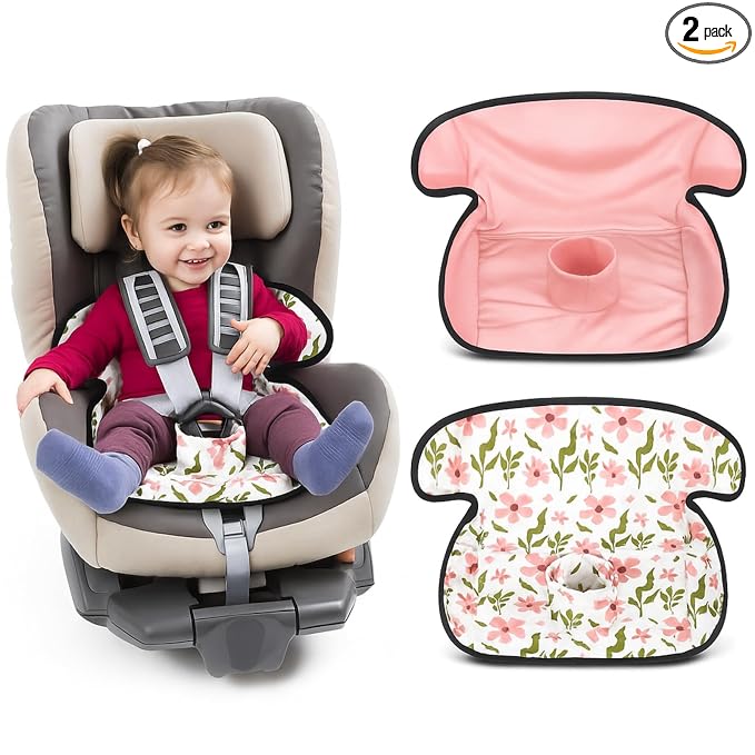 HunnmingRe 2 Pack Floral Car Seat Protector for Potty Training Waterproof Piddle Pad Cover from Spillages Nappy Leaks Toilet Training Anti Slip Backing Strollers Carseat Liner for Toddlers Babies