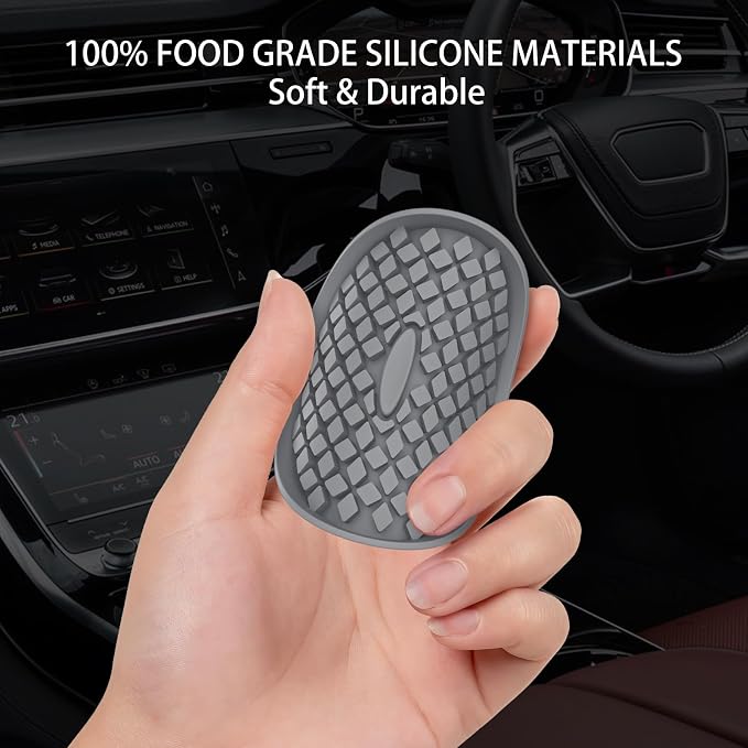 ME.FAN Car Cup Coasters [4 Pack] Silicone Car Coasters/Cup Mats, Non-Slip Recessed Car Interior Accessories Deep Grey