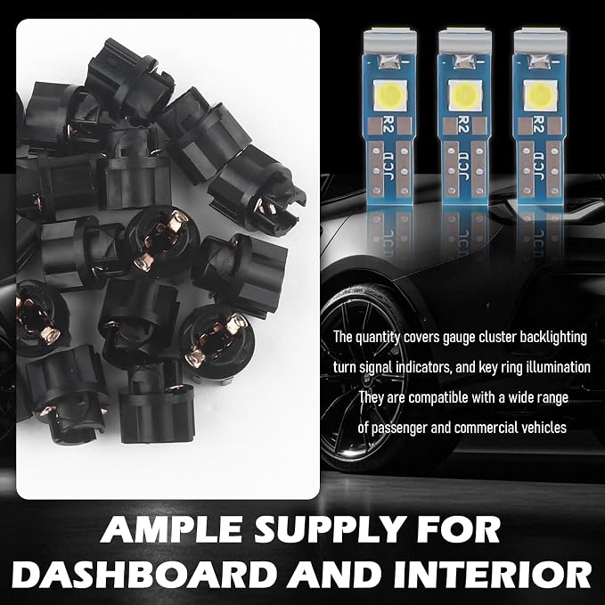 20PCS Car LED Dash Lights,12V Instrument Cluster Bulbs for a Interior Lighting Upgrade,Easy Install Dash Lights for Cars Interior Kit with Twist Lock Socket for Most Car & Truck Dashboards