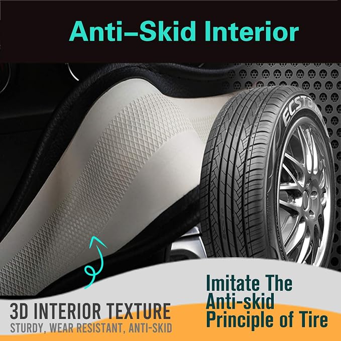PINCTROT D Shaped 14 Inch Small Sized Steering Wheel Cover Great Grip with 3D Honeycomb Anti-Slip Design, Flat Bottom 14 Inch (All Black)