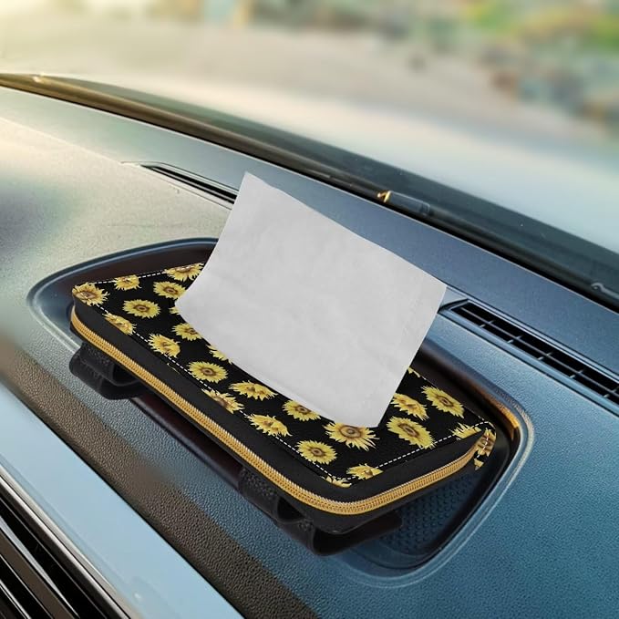 Sunflower Visor Tissue Holder Automotive Visor Tissue Box Holder Universal Napkin Holder for Car Home Offices Sun Visor Accessories