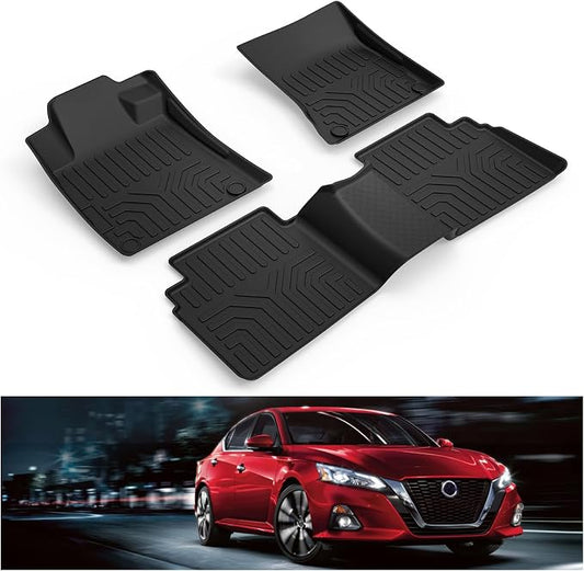Kiwi Master Floor Mats for 2019-2026 Nissan Altima | Custom Fit, All Weather Car Mats, Heavy Duty TPE Floor Liners, Front & Rear 2 Row Set, Black
