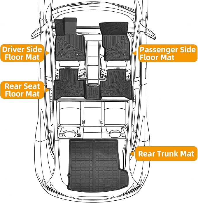 Floor Mats for Alfa Romeo Stelvio & Stelvio Quadrifoglio 2018-2025 | Floor Mats for Stelvio Base Ti Veloce, 2 Row Floor Mats & Cargo Mat(with Subwoofer), TPE Anti-Slip Stelvio Mats Accessories