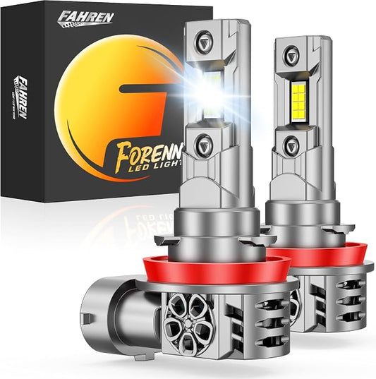 Fahren New-Gen & Mordern H11 Bulbs, 1000% 45000LM Upgrade Brightness, H9 H8 Fog Lights 1:1 Size with 20000RPM Silent Cooling Fan Quick Install, Back Up Light Assemblies Pack of 2