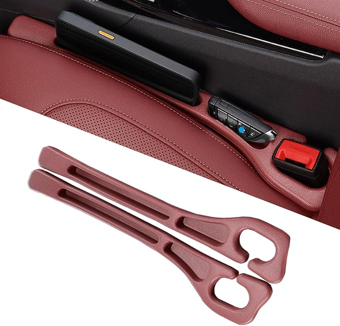Car Seat Gap Filler Organizer of 2, 2 in 1 Car Gap Filler(Red) | Universal Gap Filler with Storage Pockets, No Drop Seat Guard for Phones Keys Cards,Car Accessories for Most Cars Trucks SUVs