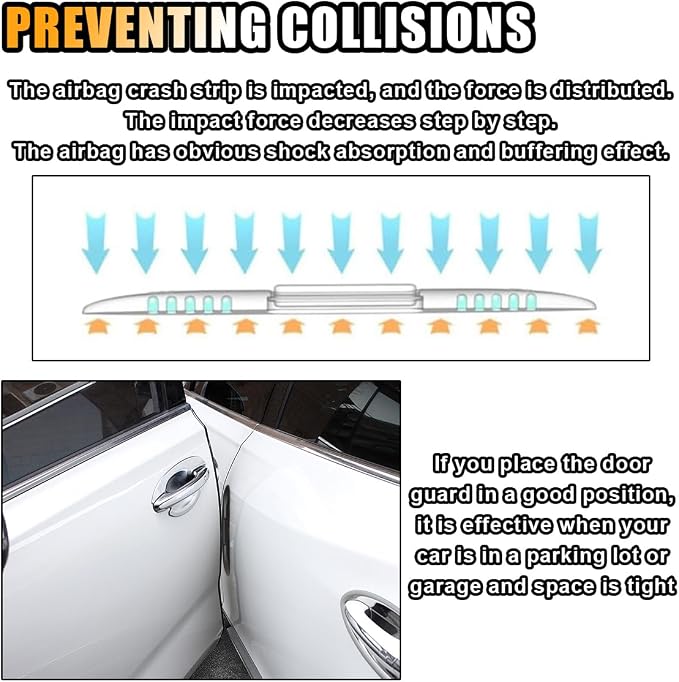 4PCS Car Door Edge Guards Car Side Door Protector, Rearview Anti-Collision Bumper Trim Guard Sticker, Auto Body Self Adhesive Anti-Scratch Strips for SUV Pickup Truck (Black)