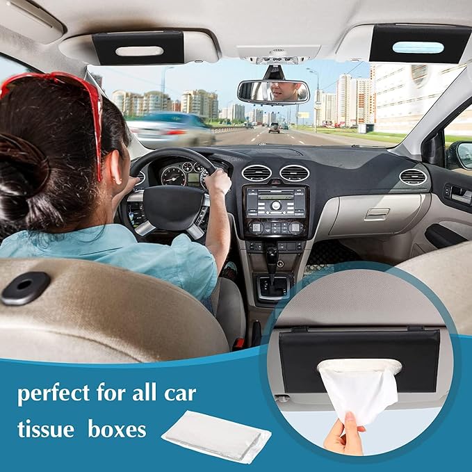 Car Tissue Refills, Auto Travel Tissue Packs, Facial Napkin Refills for Car Visor Tissue Holder - 3-Ply 36 Sheets/Pack - 12Packs