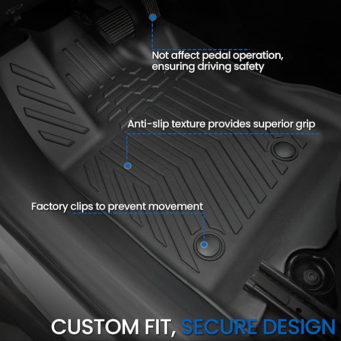 Floor Mats Set for Jeep Compass 2017-2025 2026, All Weather TPE Cargo Liner Trunk Mat Backrest Mat Door Sill Guards Accessories Fit New Body Style 2nd Generation