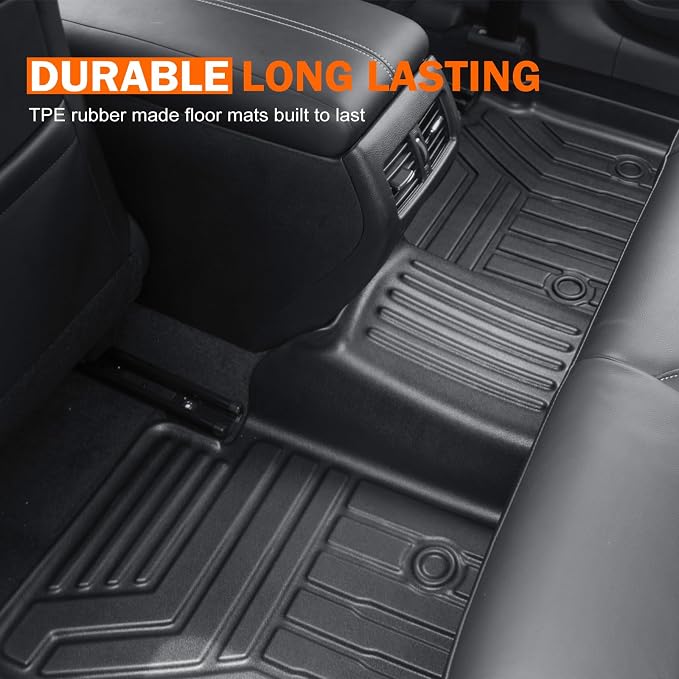 KUST Floor Mats for 2017-2022 Honda CR-V (Include Hybrid), All Weather Floor Liners CRV Accessories Front Rear 2 Rows Car Mats TPE Rubber Raised Edge
