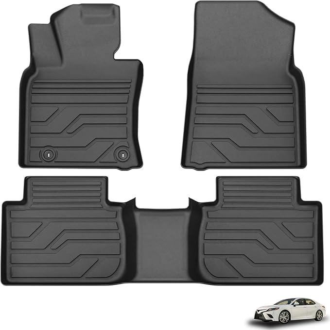 KARPAL Floor Mats for Toyota Camry 2024-2018 FWD Only (Not Fit Hybrid or AWD), Custom Fit All Weather TPE Floor Liners, 1st & 2nd Row Mat, Camry Accessories