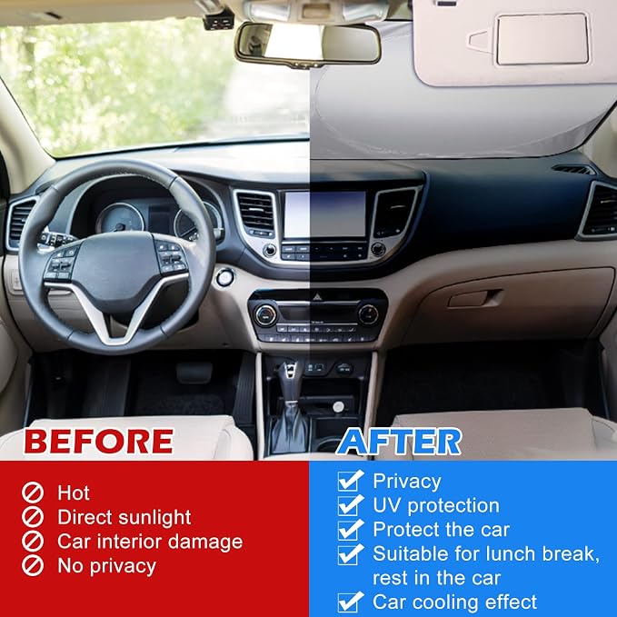 Moukeren 6 Pieces Car Windshield Sunshade Cover Set Car Window Sun Shades UV Rays Sun Visor Protector Auto Windshield Sunshades Cover for Van SUV Truck (Galaxy)