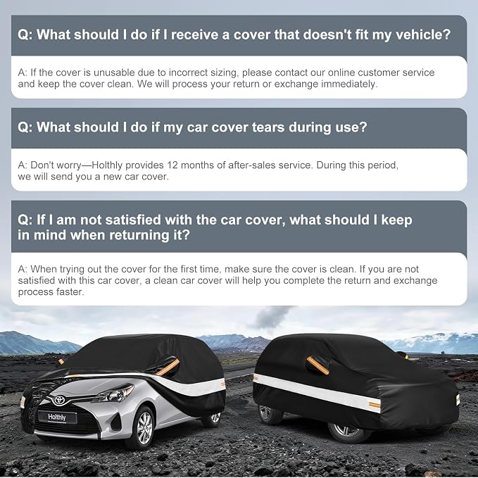 10 Layers Hatchback Car Cover Custom Fit for Toyota Yaris (2003-2026), Waterproof All Weather for Automobiles, Outdoor Full Cover Sun Dust Rain Protection with Cotton. Black