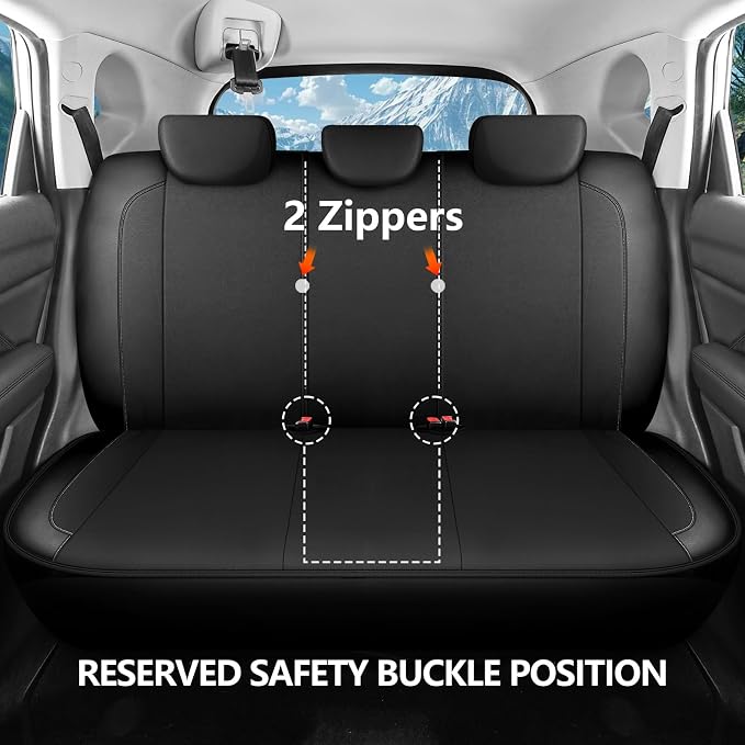 HChengkikz Full Set Neoprene Waterproof Car Seat Covers, Seat Protectors | Water Resistant Seat Protectors, Airbag Compatible, Universal Fit for Sedans, SUVs, Trucks, Vans