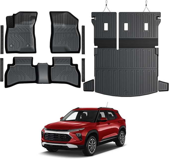 Floor Mats for Chevy Trailblazer AWD 2021-2026, All Weather Floor Mats Trunk Cargo Liner with Backrest Protectors and Door Sill Guards Accessories, Full Coverage Set
