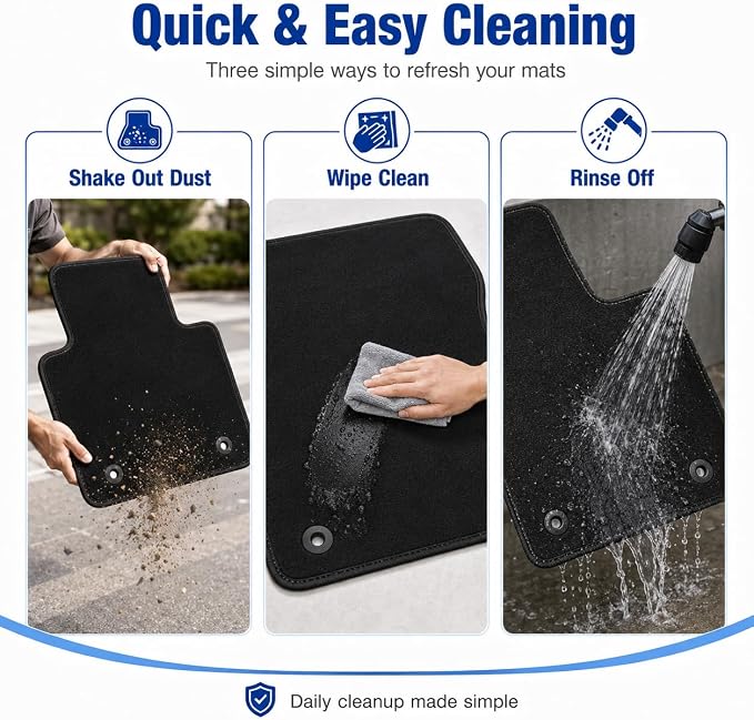 GXARTS Custom Fit Velour Car Floor Mats Full Set for Buick Encore 2013-2022 & Chevy Trax 2013-2023 (Not Fit Encore GX) | Black Carpet Liners Front & Rear with Anti-Slip Retaining Clips