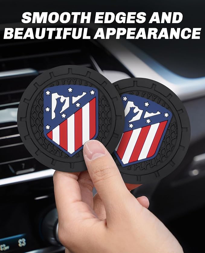 Cup Holder Insert Coaster for Atletico Madrid UEFA UCL Fans,Anti Slip Car Cup Coaster Interior Accessories