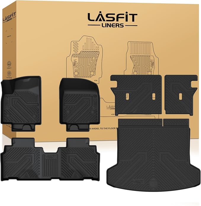 LASFIT Floor Mats & Trunk Mat & Backrest Mats for Acura Zdx 2024-2025 | for Acura Zdx 2024-2025 Full Set Mats, Premium TPE Liners, Custom Laser Fit, Full Edge Coverage, Refined Protection