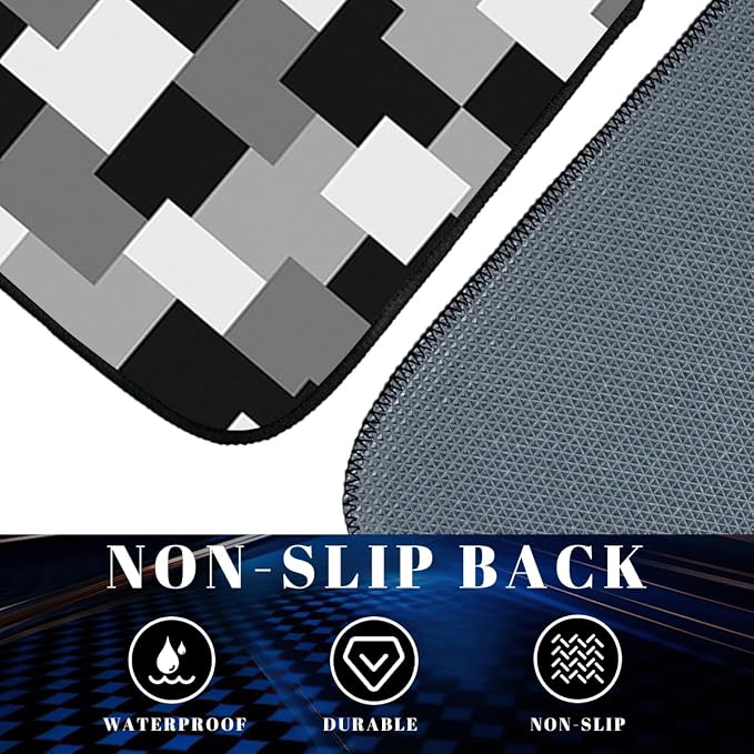White Grey Black Car Floor Mats Blocky Abstract Retro Pixel Carpet Front Rear Carpets Mat Decorative Car Floor Carpets Non-Slip Auto Car Accessories Universal Fit Car Accessories for Truck