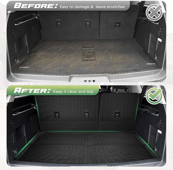 Cartist Floor Mats for Ford Expedition MAX 2018-2024 (8 Seats-2 Row Bench Seat), All Weather Cargo Liner for Expedition Accessories, Heavy Duty Car Mats, Car Accessories (Only Fit MAX)