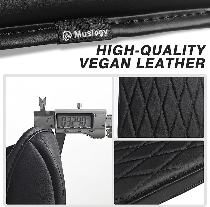 Muslogy Center Console Armrest Cover Fit for Ford F-150 F150 2021-2025 2026 Accessories, Comfort Armrest Pad Console Lid Cushion Vegan Leather Regular Thick(WorkSurface ONLY)