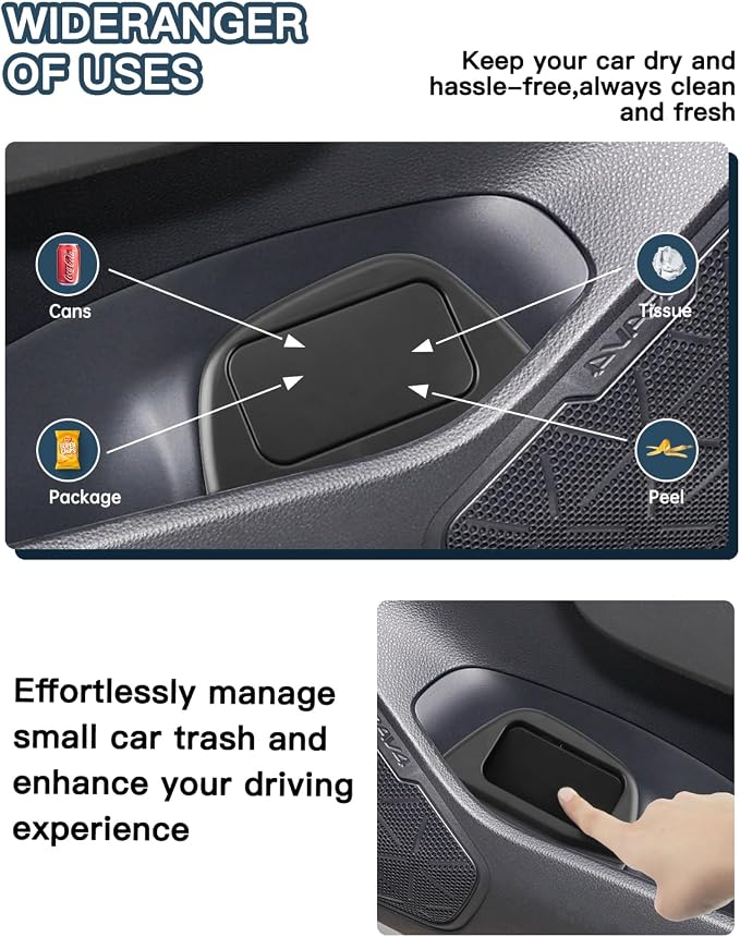 Ruiya 2025 RAV4 Trash Can for 2025 Toyota RAV4 Hybrid Accessories Trash Bin with Lid for Storage Toyota RAV4 Accessories Plastic Garbage Can Compatible with 2019-2023 2024 2025 Toyota RAV4 All Trim