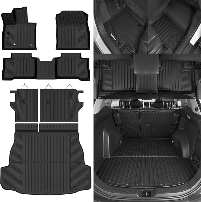 Naibeve Floor Mats for 2026 Toyota RAV4 Hybrid | All Weather Floor Mats, Cargo Mat, Backrest Mats, Not for Phev, （Need to cut for Cargo Area with subwoofer） accessories
