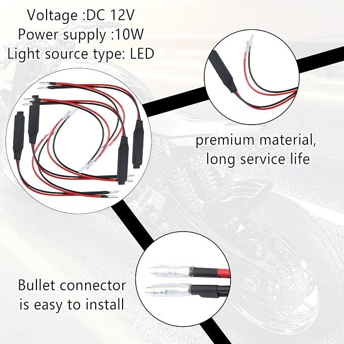 IHOTDER 4PCS Motorcycle Turn Signals LED Resistor,10W 12V Load Resistors LED Turn Signal,Universal Motorcycle Accessories Single Side Lead Decoder Resistor