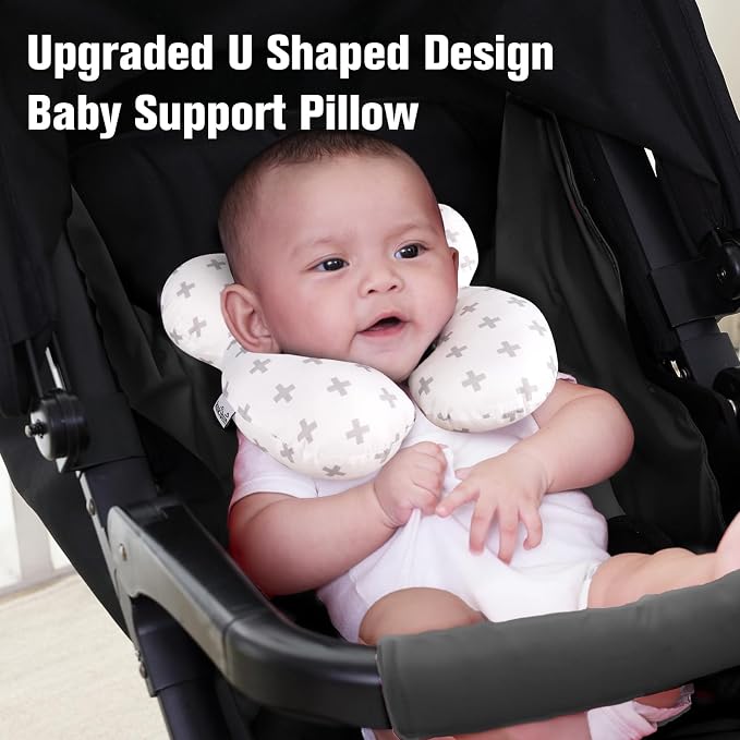 KAKIBLIN Baby Travel Pillow, Upgraded Baby Neck Pillows for Car Seat, Infant Neck Support Pillow for Head and Neck,Newborn Head Support for Car Seat,Pushchair