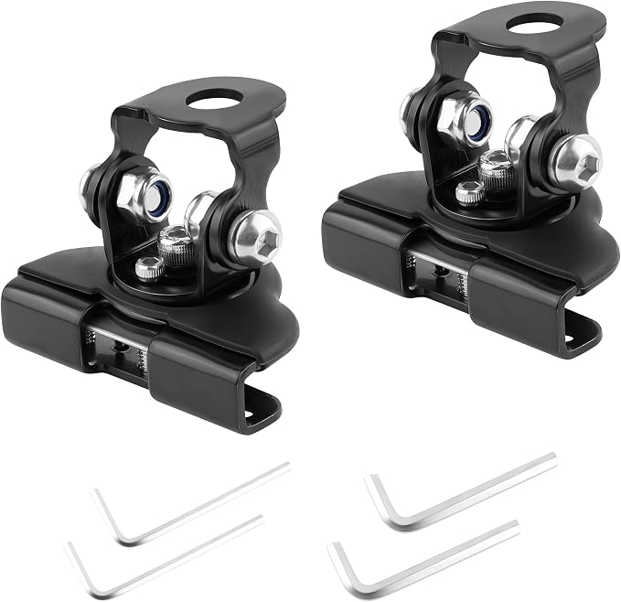 2PCS Car LED Light Bar Mounting Brackets with Hex Wrenches,Adjustable Car Accessories Hood Mount Light Brackets,Universal Car LED Grill Lights Bar Brackets for Car Truck SUV (Black)