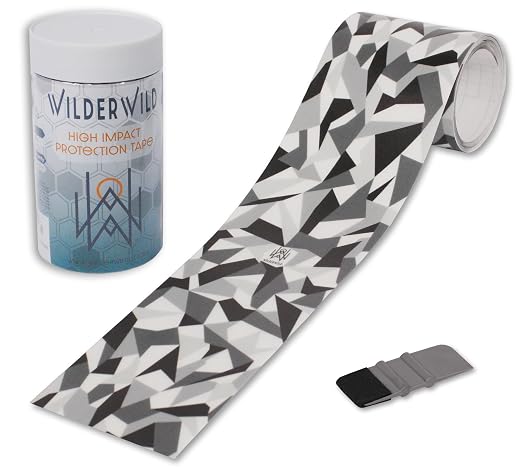 Bike Frame Protection Tape- High Impact Clear Vinyl Wrap Includes Tool (4”x72) Bicycle Frame Protector, Mountain Bike Frame Guard Chainstay Protector (Geometric Camouflage)