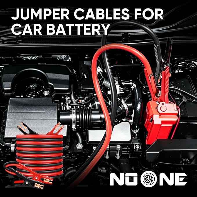 NOONE Jumper Cables for Car Battery - 4 Gauge 20 FT 600Amp Heavy Duty Automotive Booster Jumper Cables for Jump Starting Dead or Weak Batteries (4AWG x 20Ft)