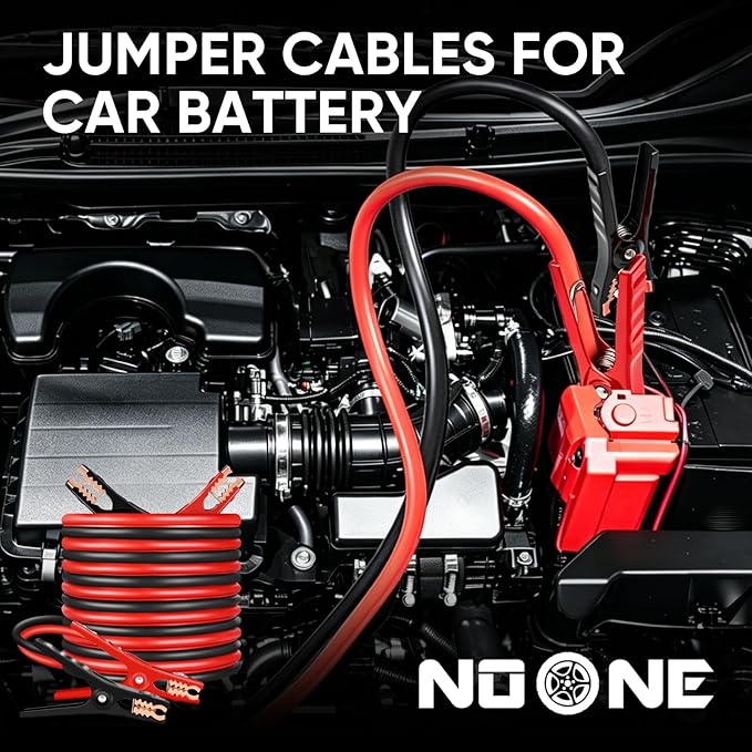 NOONE Jumper Cables for Car Battery - 2 Gauge 16 FT 800Amp Heavy Duty Automotive Booster Jumper Cables for Jump Starting Dead or Weak Batteries (2AWG x 16Ft)