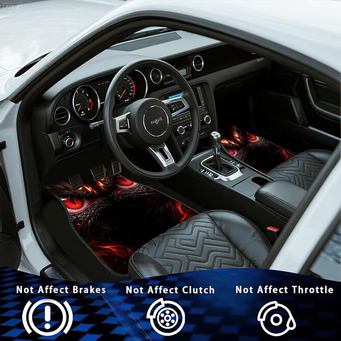 Dragon Eyes Car Floor Mats Set of 4 Animal Automotive Foot Mats Rugs Carpet for Car Non-Slip Auto Car Accessories Universal Fit for Car SUV Truck Van