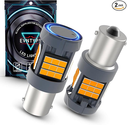 7506 LED Bulb Amber With Built in Load Resistor 1156 Turn Signal Lights Anti Hyper Flash CANBUS Error Free,1141 BA15S 1003 P21W 1156A LED Bulb,2pcs