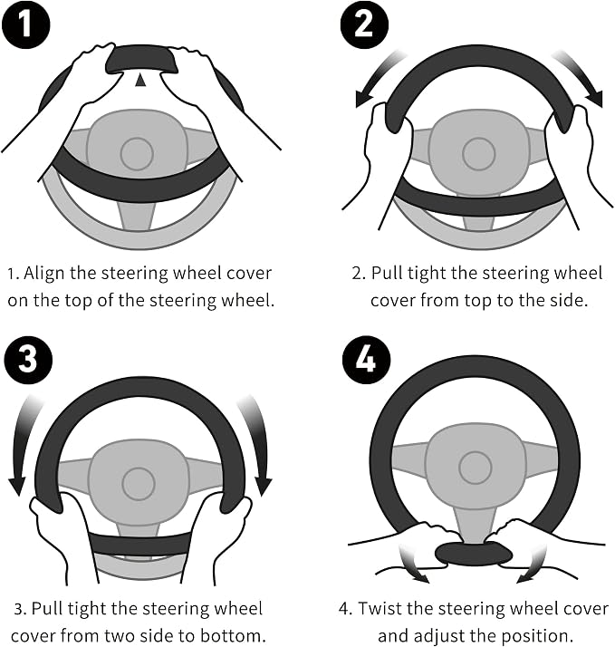 Soft Car Steering Wheel Cover for Sedan, SUV, Warm Luxury Velvet, Odorless, Universal, Anti Slip, Summer Winter, Gray, D Shape(Flat Bottom)