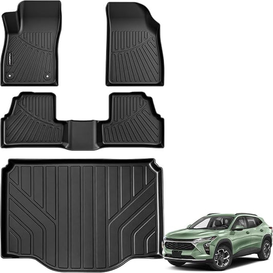 All Weather Floor Mats Cargo Liner for Chevy Trax 2014-2023 & Buick Encore 2013-2023 (Not GX), TPE Rubber Floor Liners Anti-Slip Full Set Automotive Mats for Chevy Trax & for Buick Encore Accessories