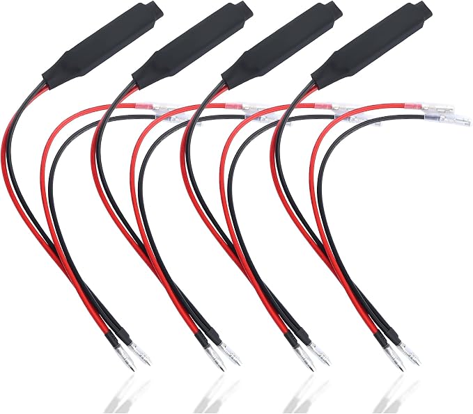 IHOTDER 4PCS Motorcycle Turn Signals LED Resistor,10W 12V Load Resistors LED Turn Signal,Universal Motorcycle Accessories Single Side Lead Decoder Resistor