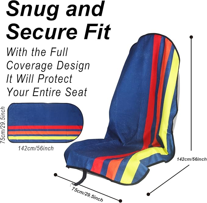 Car Seat Cover Protector Front Seats,for Gym Workout,Running,Swimming,Beach and Hiking,Waterproof Sweat Towel Bucket Seat Covers for Cars SUV Trucks (Racing Stripes, 2Pcs)