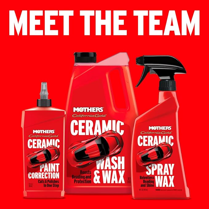 Mothers California Gold Ceramic Spray Wax, 16 oz. (05766) | Super-Hydrophobic, Delivers Deep Gloss, Relentless Beading & Long-Lasting Shine, Quick, Easy, User-Friendly Spray-On Formula