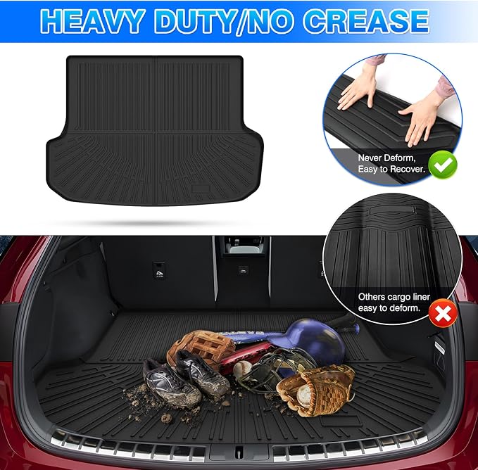 Cartist Custom Fit for Cargo Liner 2016-2022 RX350/RX450h (Not for RX350L & RX450hL) All Weather Trunk Mat Anti-Slip TPE Rear Trunk Floor Mat Waterproof