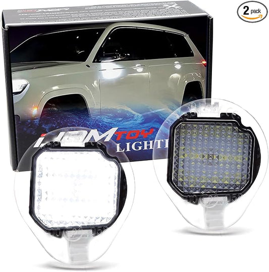 iJDMTOY White 18-SMD Full LED Under Side Door Mirror Puddle Lights Compatible with Jeep 2014-2023 Cherokee (KL)
