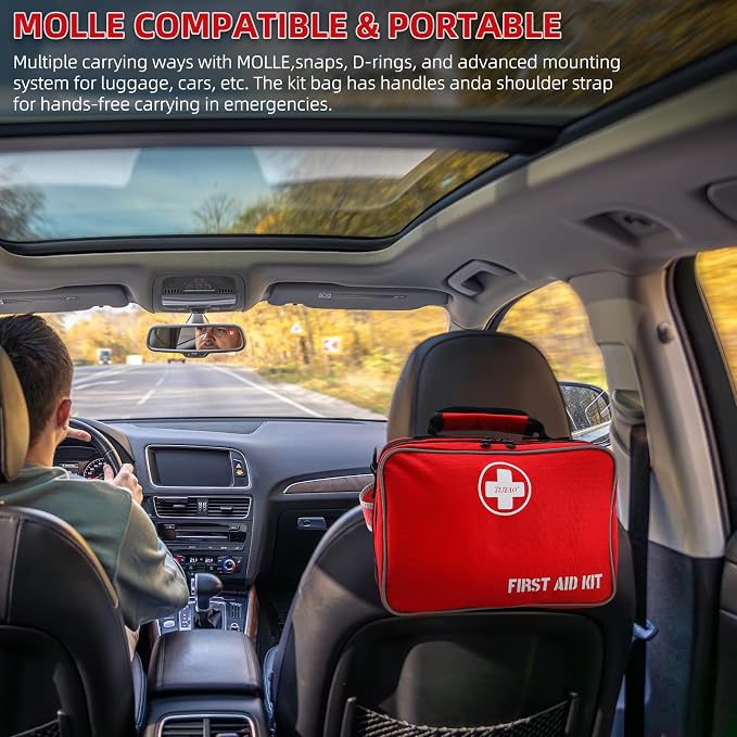 430 Piece Emergency First Aid Kit, Large | Comprehensive Premium, Medical Kits for Home, Car, Camping, Travel, Hiking, Truck, Sports & Outdoor Emergencies