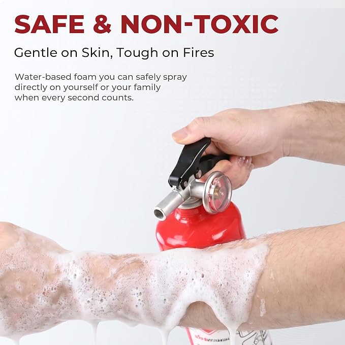 Safewayfire Pro 2.5 lb Fire Extinguisher for Home, 1A:10B:C, Water-Based | Fire Extinguisher for Kitchen, BBQ & RV, Low Mess, Easy Cleanup, Fights Grease, Liquid, Gas & Electrical Fires, 2-Pack