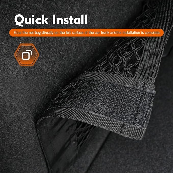 Mesh Cargo Net for Car Trunk Storage, 9.8×23.6" Stretchable Car Trunk Net, Vehicle Mesh Pouch Bag Storage, Universal Wall Sticker Organizer Nets for Auto, SUV, Truck, RV