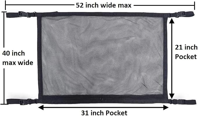 Car Double Layer Cargo Net SUV Interior Ceiling Storage Roof Top Mesh Holder