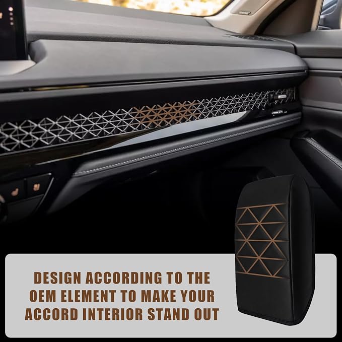 Muslogy Center Console Armrest Cover Fit for Honda Accord 2026 2025 2024 2023 Accessories, Comfort Armrest Pad Console Lid Cushion Vegan Leather Regular Thick (V2 Black)