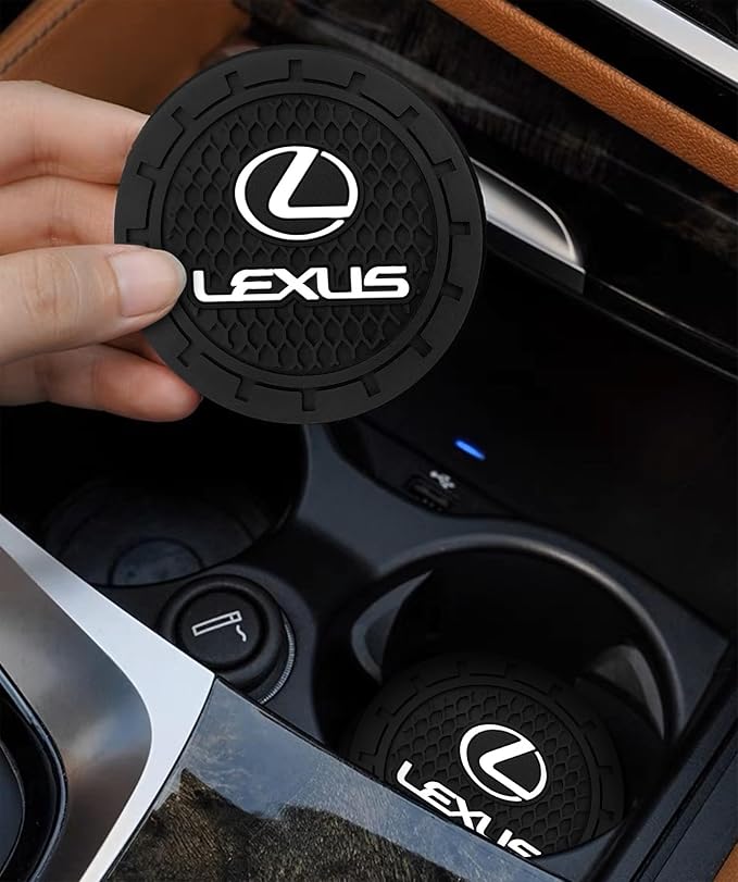 Car Cup Holder Coaster for Lexus ES350 GS350 GS300h GS450h is300 | Silicone, 2.76 Inch, 2 Pieces, ls460 rx350 NX300h Compatible, Car Interior Accessories