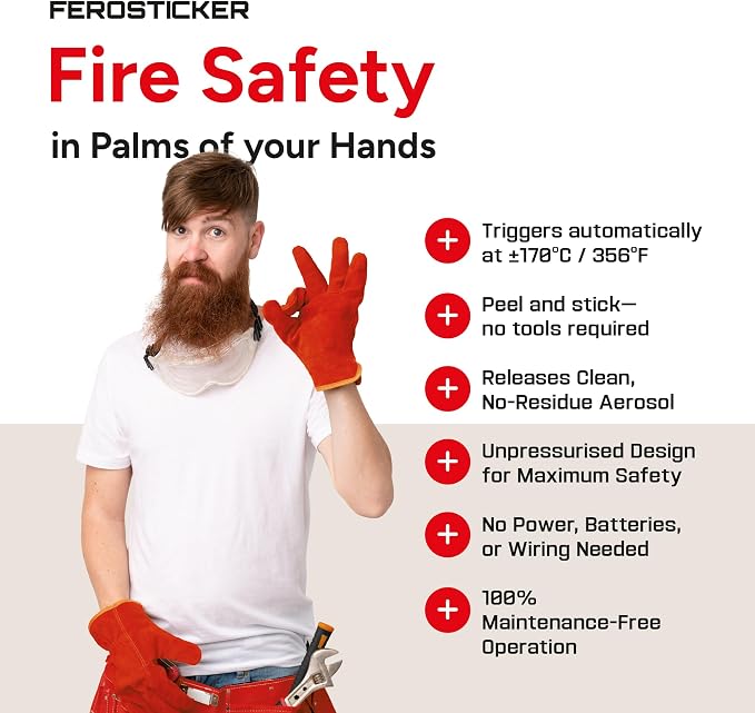 Small Automatic Fire Extinguisher (2 Pack) | For electrical panels, fuse boxes, lithium batteries, inverters, solar systems, vehicles, boats and technical compartments.