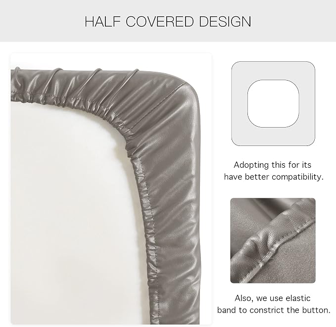 Yates Home PU Leather Couch Sofa Cushion Slipcover Water-Proof Elastic Chair RV Seat Covers Loveseat Sofa Furniture Protector Slip Cover for Settee Seater Replacement in Living Room（Sofa, Taupe）